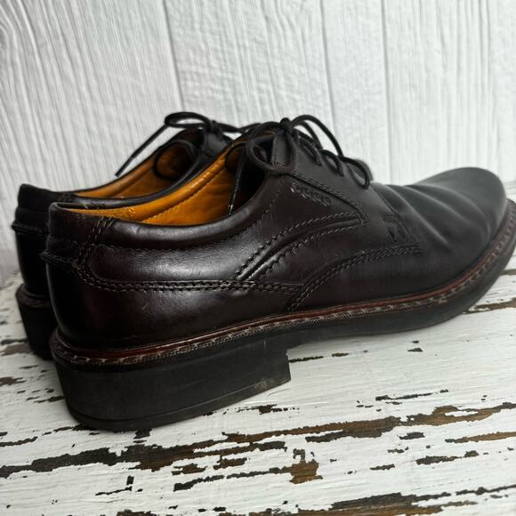 ECCO Men\'s Oxfords Round Toe Dark Brown Dress Shoes 33154 Career Business Sz 42 main image 11